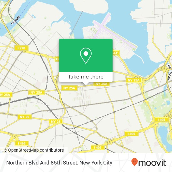 Northern Blvd And 85th Street map