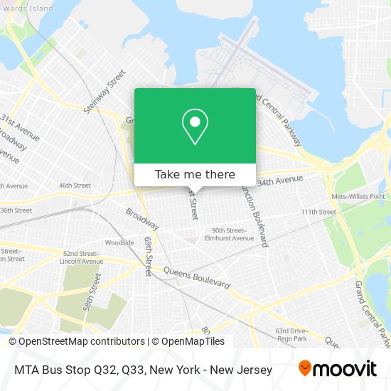 MTA Bus Stop Q32, Q33 map