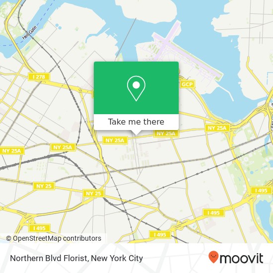 Northern Blvd Florist map