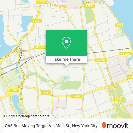 Mapa de Q65 Bus Moving Target Via Main St.