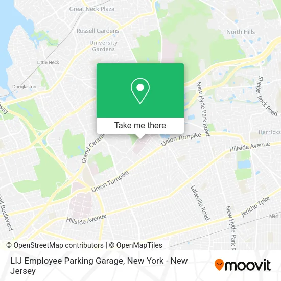 LIJ Employee Parking Garage map