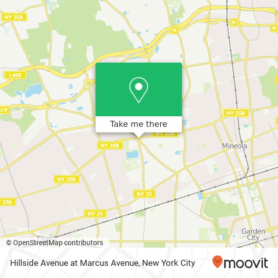 Hillside Avenue at Marcus Avenue map