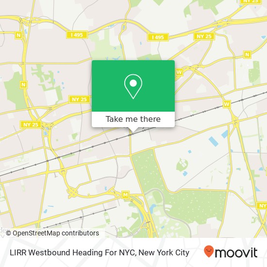 Mapa de LIRR Westbound Heading For NYC