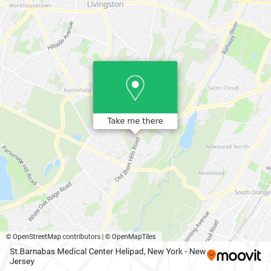 St.Barnabas Medical Center Helipad map