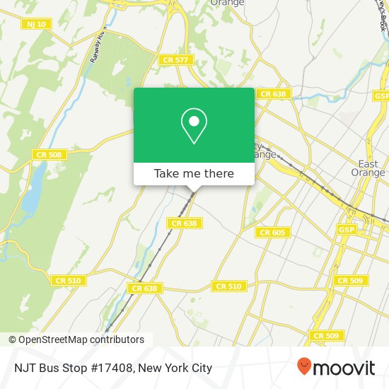 NJT Bus Stop #17408 map