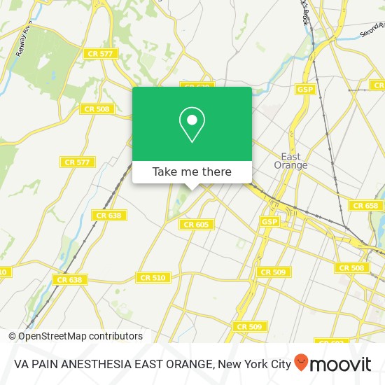 Mapa de VA PAIN ANESTHESIA EAST ORANGE