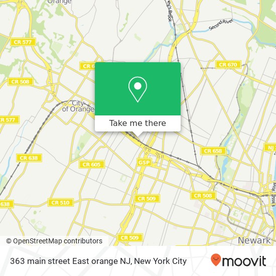 Mapa de 363 main street East orange NJ