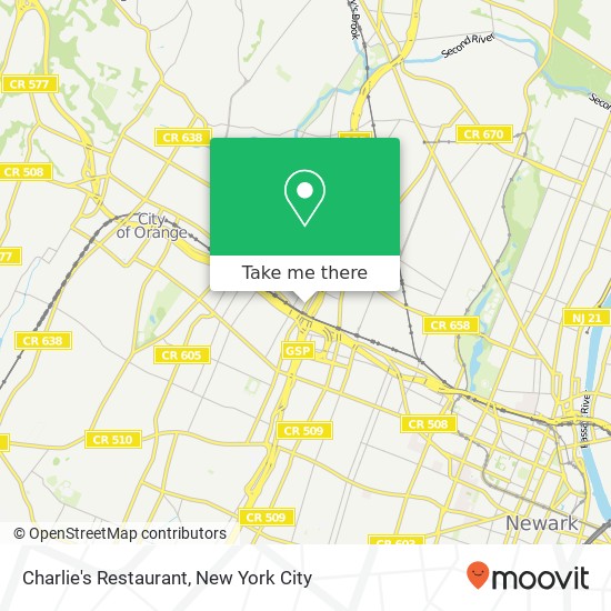 Mapa de Charlie's Restaurant