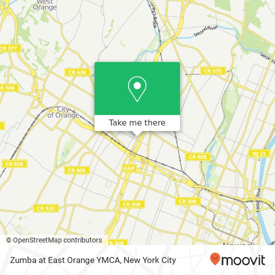 Zumba at East Orange YMCA map