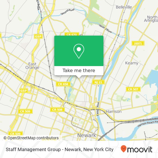 Staff Management Group - Newark map