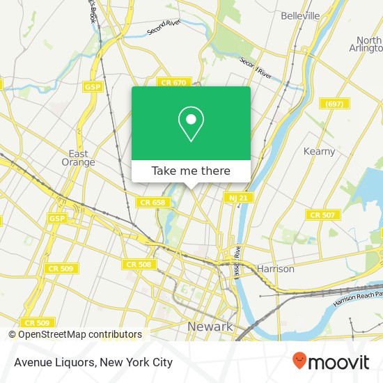 Mapa de Avenue Liquors