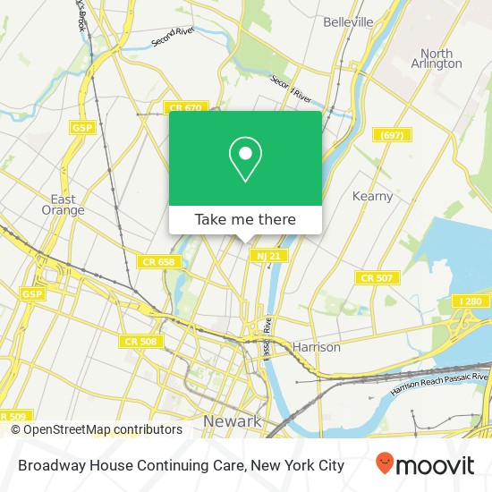 Broadway House Continuing Care map