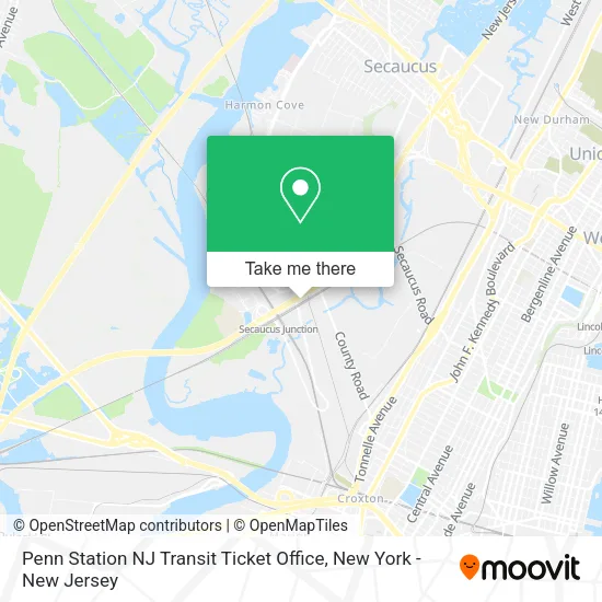 Mapa de Penn Station NJ Transit Ticket Office