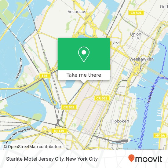 Starlite Motel Jersey City map