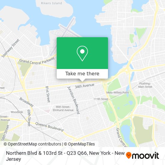 Mapa de Northern Blvd & 103rd St - Q23 Q66