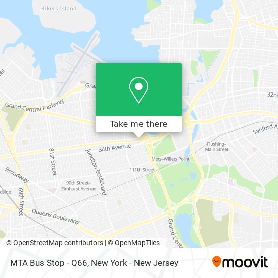Mapa de MTA Bus Stop - Q66