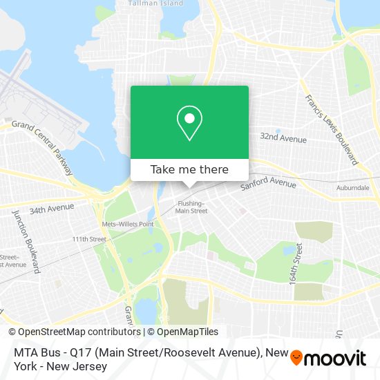 Mapa de MTA Bus - Q17 (Main Street / Roosevelt Avenue)