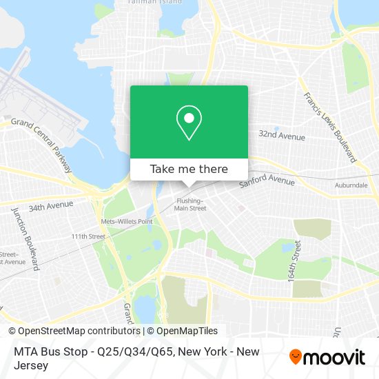 Mapa de MTA Bus Stop - Q25/Q34/Q65