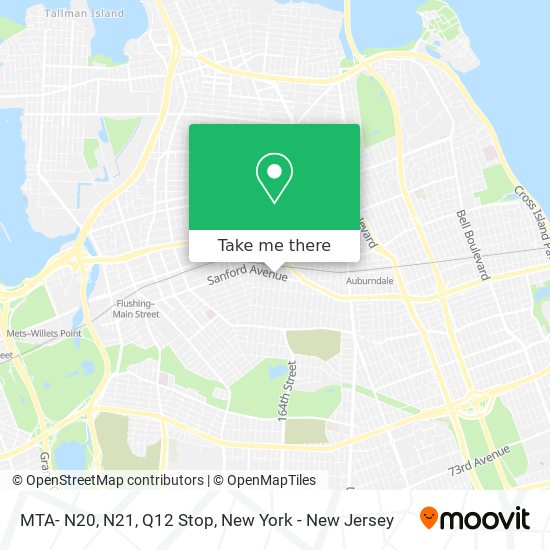 Mapa de MTA- N20, N21, Q12 Stop