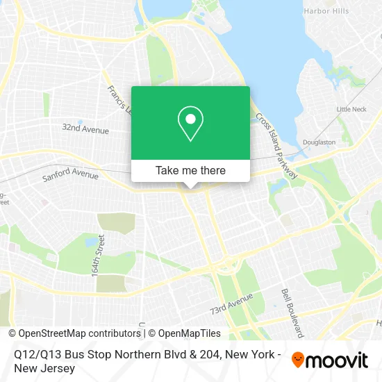 Q12 / Q13 Bus Stop Northern Blvd & 204 map