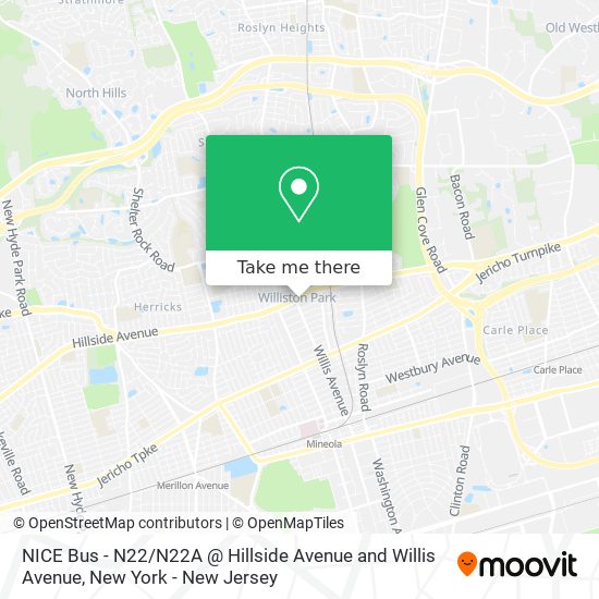 NICE Bus - N22 / N22A @ Hillside Avenue and Willis Avenue map