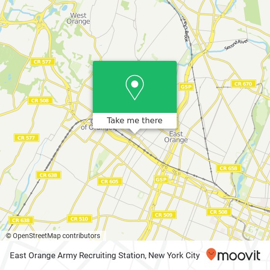 East Orange Army Recruiting Station map