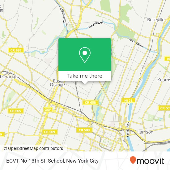 ECVT No 13th St. School map