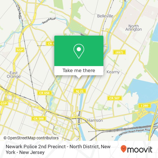Mapa de Newark Police 2nd Precinct - North District