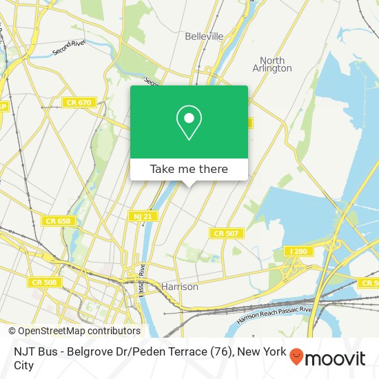 NJT Bus - Belgrove Dr / Peden Terrace (76) map