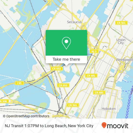 NJ Transit 1:07PM to Long Beach map
