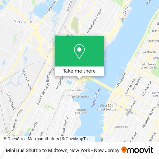 Mini Bus Shuttle to Midtown map