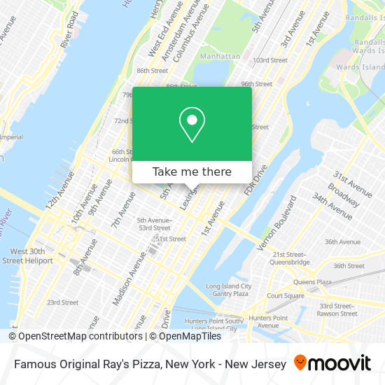 Mapa de Famous Original Ray's Pizza