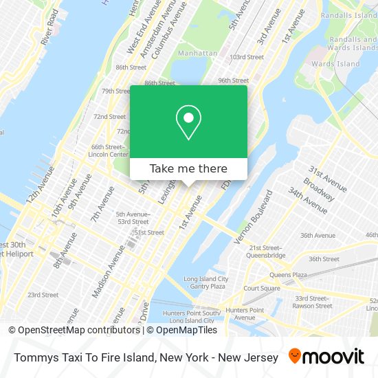 Tommys Taxi To Fire Island map