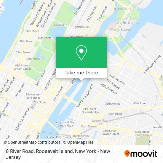 8 River Road, Roosevelt Island map
