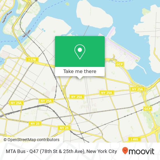 Mapa de MTA Bus - Q47 (78th St & 25th Ave)