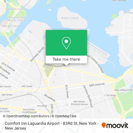 Mapa de Comfort Inn Laguardia Airport - 83Rd St