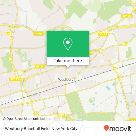 Westbury Baseball Field map