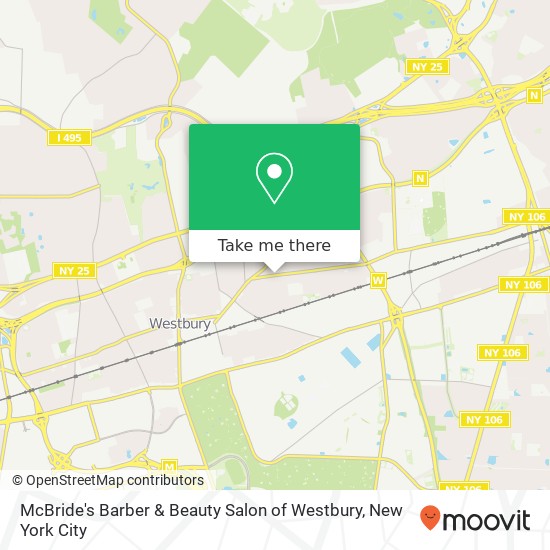 McBride's Barber & Beauty Salon of Westbury map