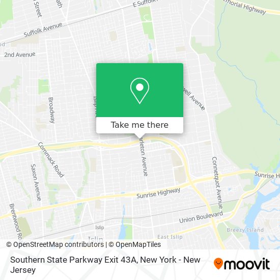 Southern State Parkway Exit 43A map
