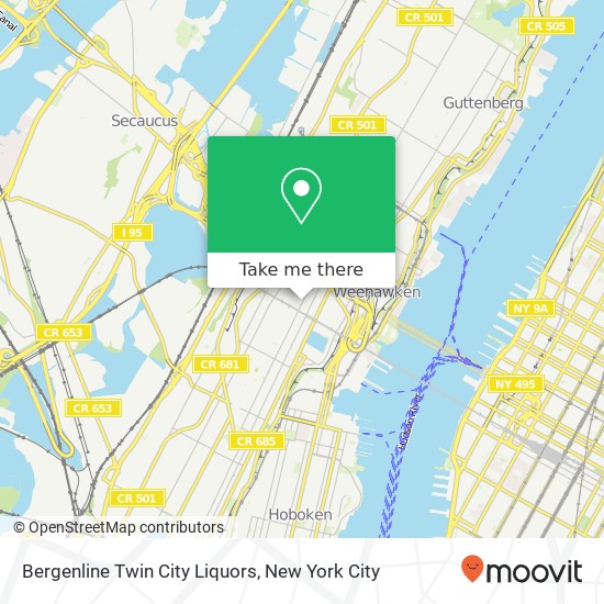 Bergenline Twin City Liquors map