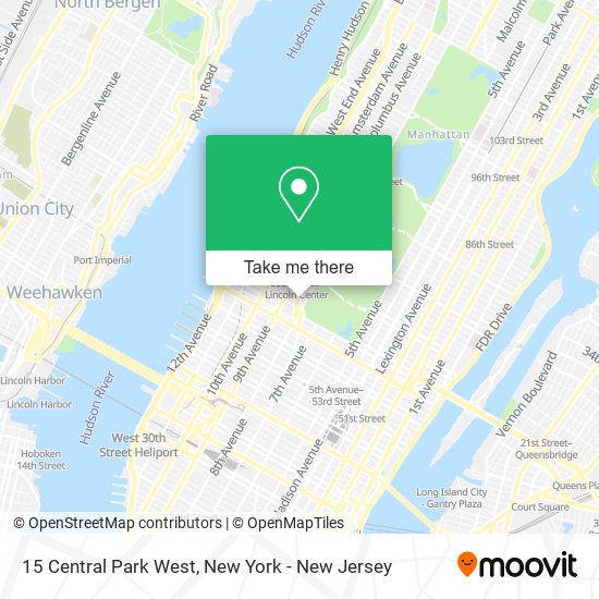 Mapa de 15 Central Park West