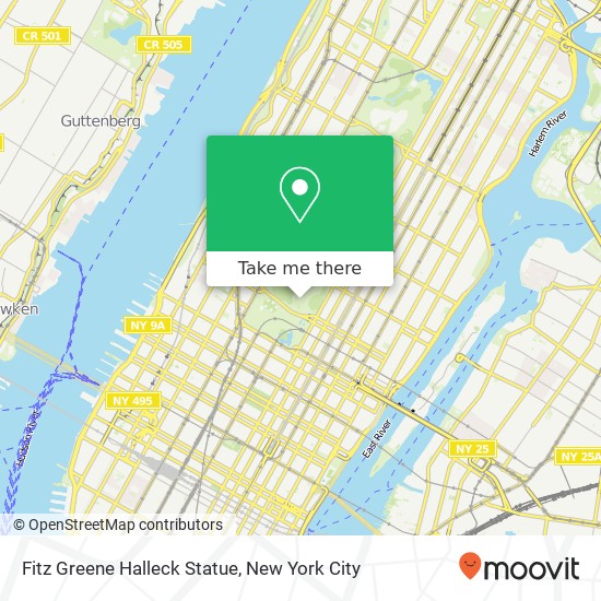 Fitz Greene Halleck Statue map