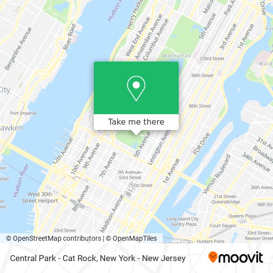 Central Park - Cat Rock map