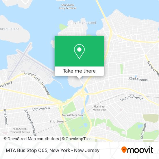 MTA Bus Stop Q65 map