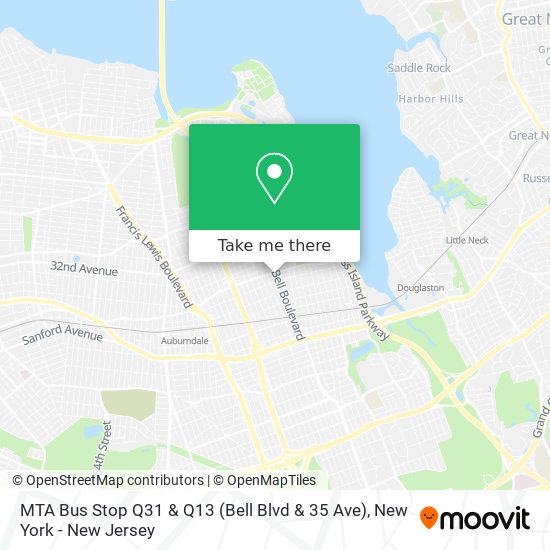 Mapa de MTA Bus Stop Q31 & Q13 (Bell Blvd & 35 Ave)