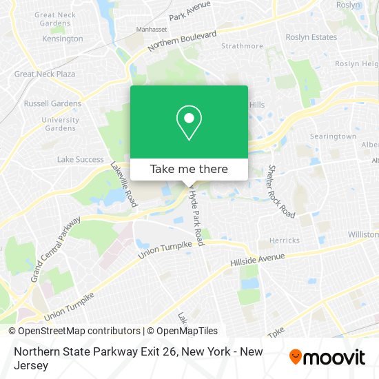 Northern State Parkway Exit 26 map
