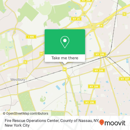 Fire Rescue Operations Center, County of Nassau, NY map