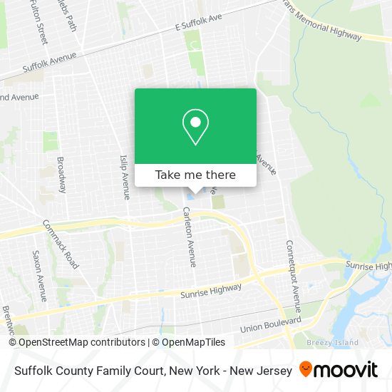 Mapa de Suffolk County Family Court