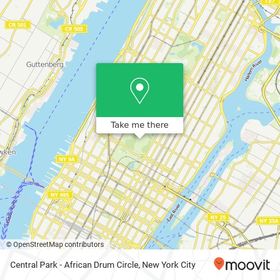 Central Park - African Drum Circle map