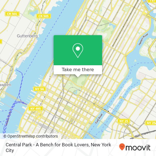 Mapa de Central Park - A Bench for Book Lovers